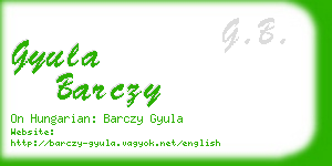 gyula barczy business card